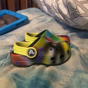 Baby crocs worn only once. They are still new.